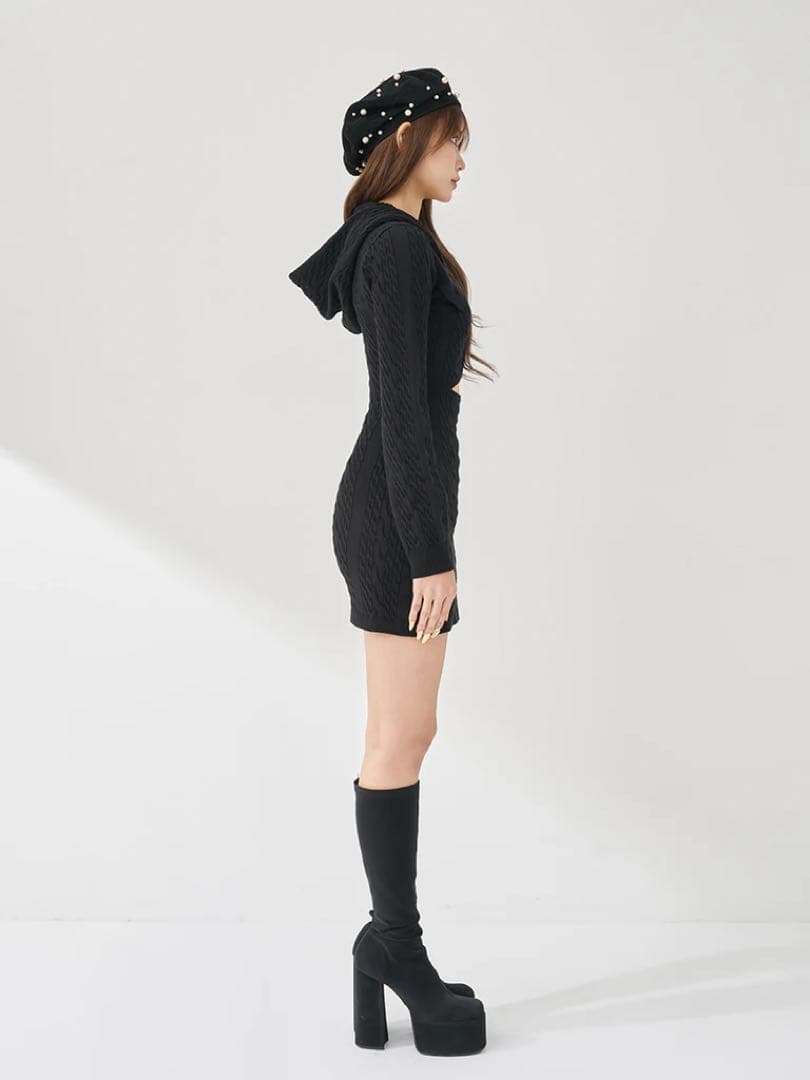 あ*様 ♡ ダーリッチ Darich ♡ オープンケーブルニットミニワンピース
