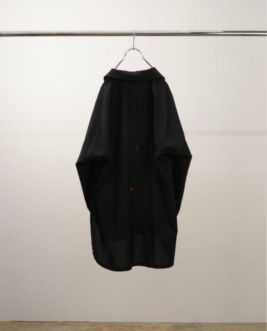 ぽ*ー様 ANCELLM 25AW WASH WOOL LONG SHIRT B