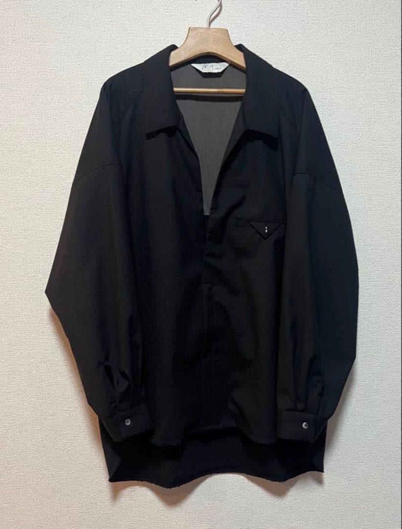 ぽ*ー様 ANCELLM 25AW WASH WOOL LONG SHIRT B