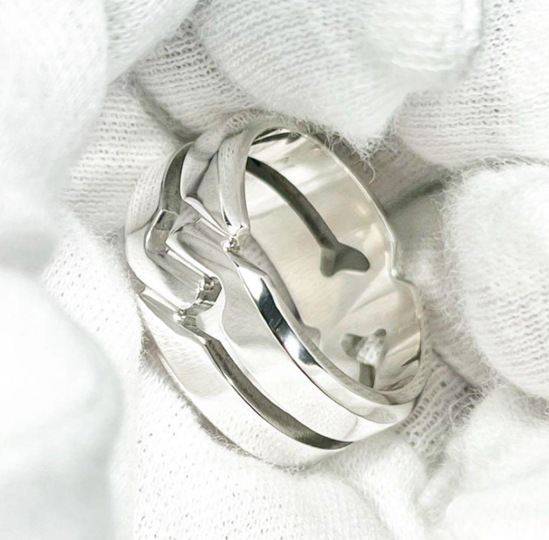 極美品‼️GUCCI 指輪　ノットワイドリング　22号