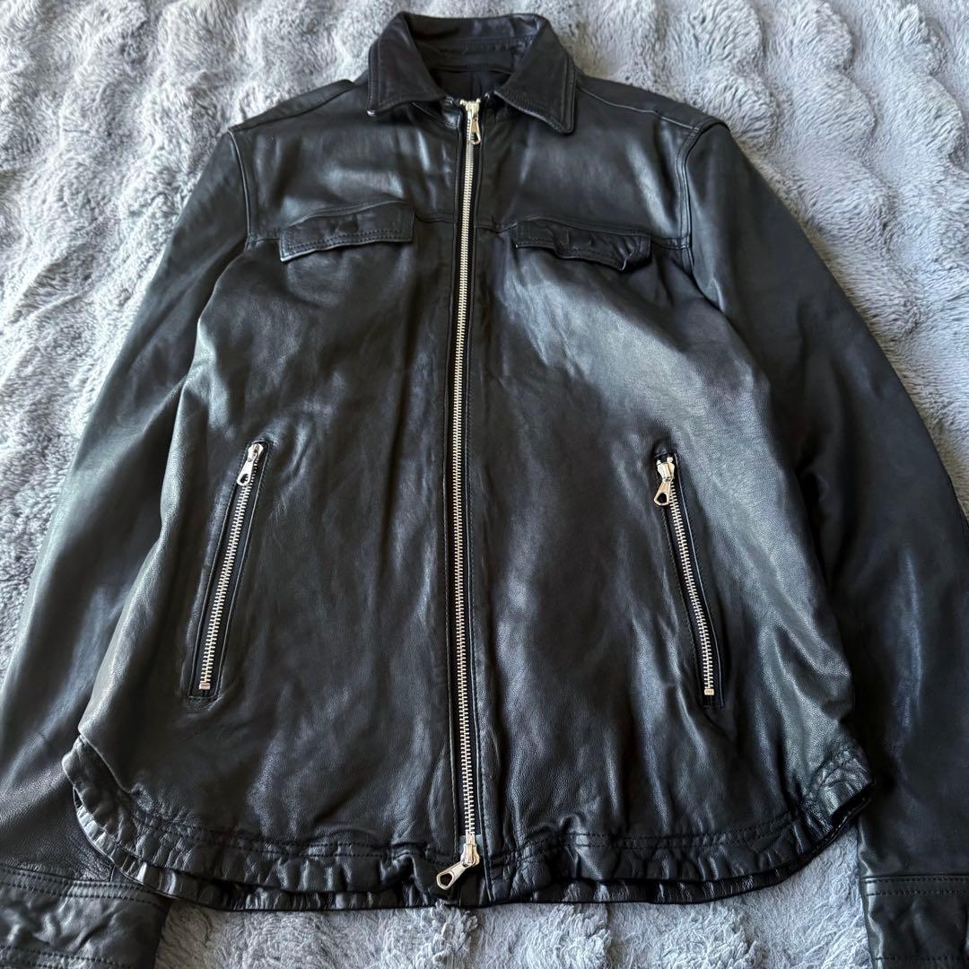 TOMORROWLAND シングルライダースジャケット ブラック L ラムレザー