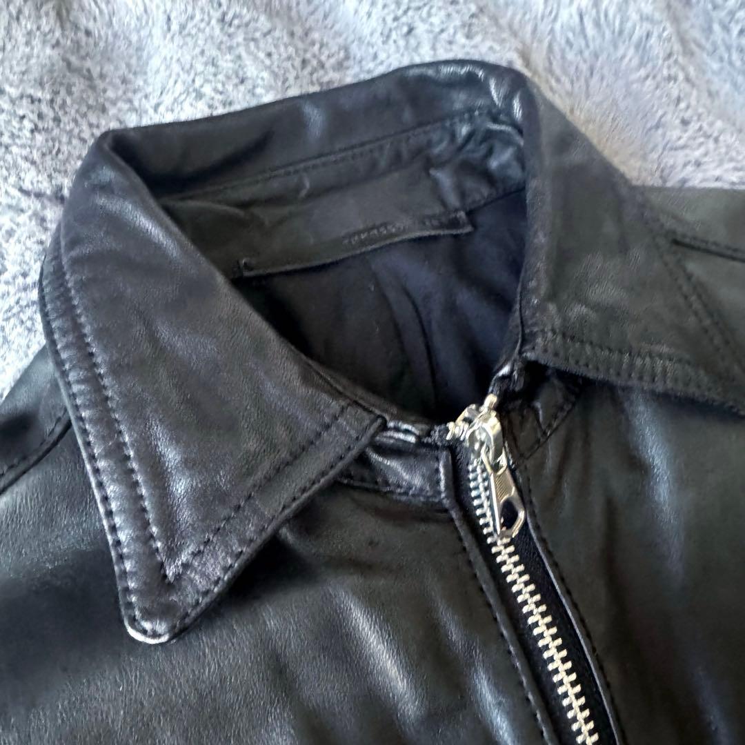 TOMORROWLAND シングルライダースジャケット ブラック L ラムレザー