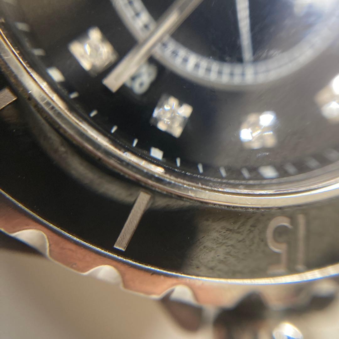 シャネル J12 12Pダイヤ 腕時計 クオーツ ブラック文字盤 CHANEL