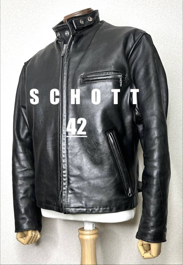 ③schott【42】641ライナー付 米国製◇革ジャンninjaハーレーgpz