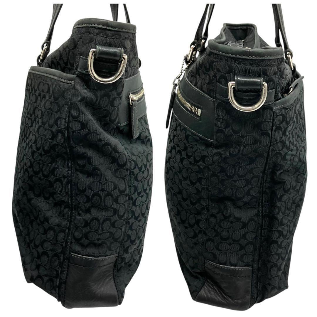良品 2128 COACH トートバッグ 2way ミニシグネチャー ブラック