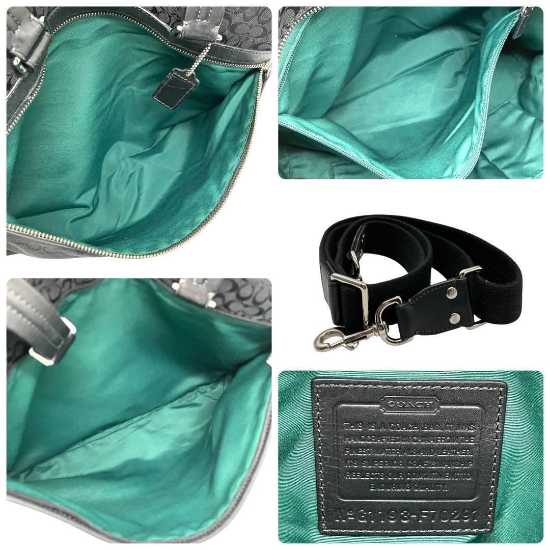 良品 2128 COACH トートバッグ 2way ミニシグネチャー ブラック