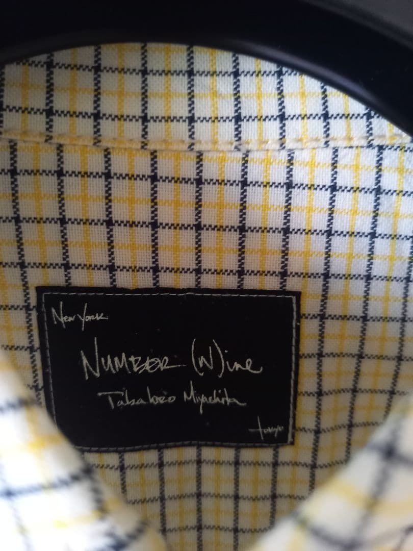 レアNUMBER (N)INEウィンドウペーンチェック☆ボタンダウン☆長袖シャツ