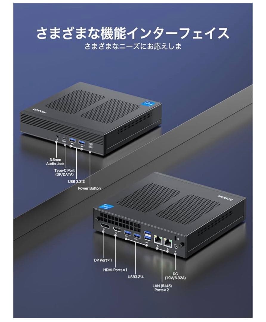 GMKtec ミニPC Intel i9-11900H 16GB+512GB