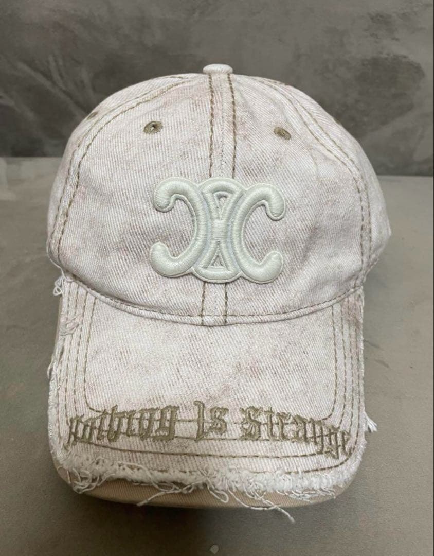 CELINE セリーヌ キャップ 帽子 ダメージ ベージュ 新品未使用