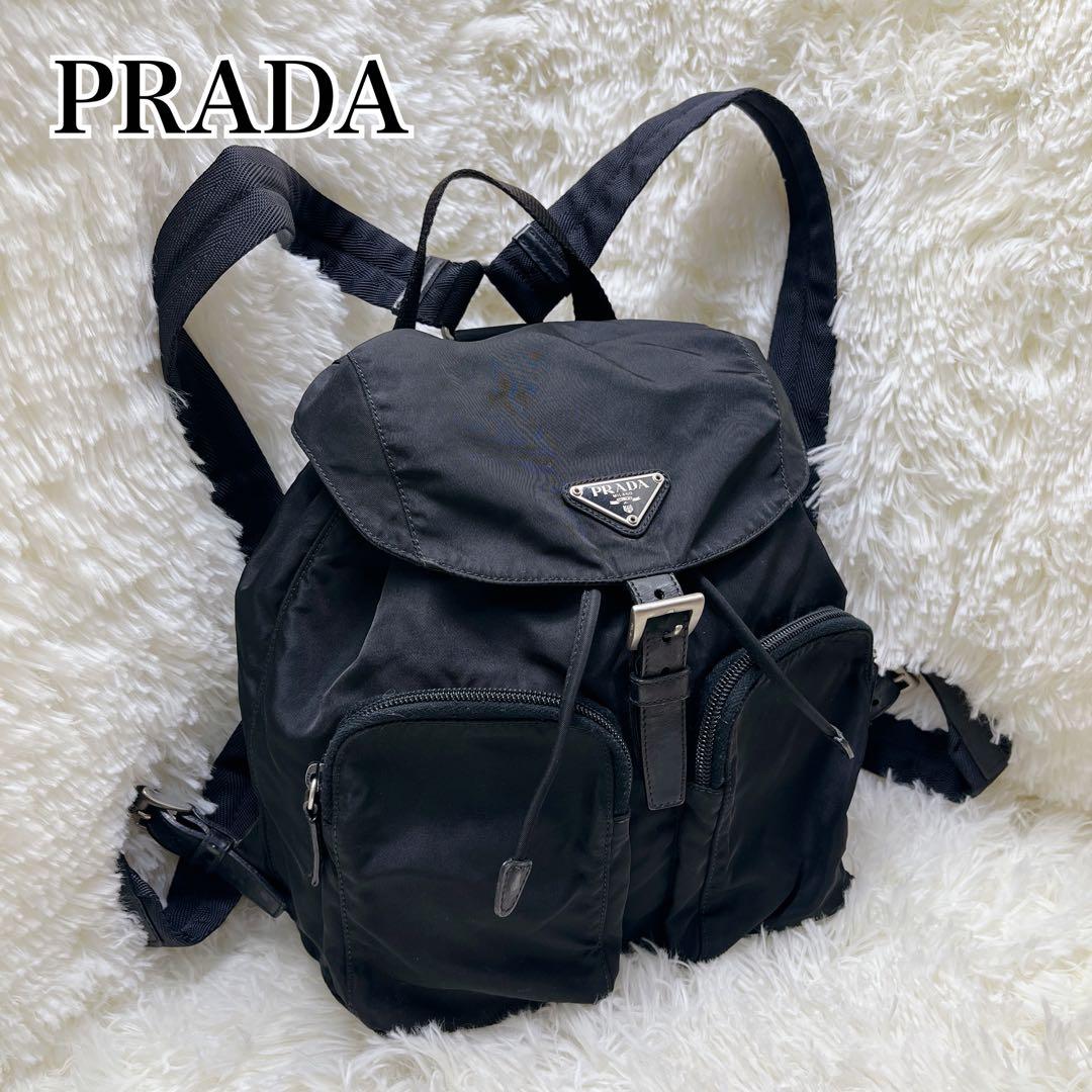 美品 PRADA プラダ 正規品 リュック バックパック　ナイロン ブラック 黒