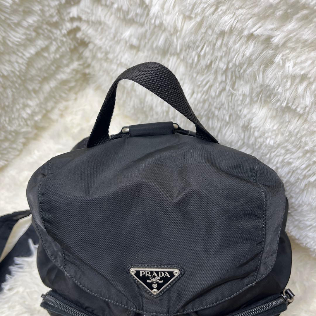 美品 PRADA プラダ 正規品 リュック バックパック　ナイロン ブラック 黒
