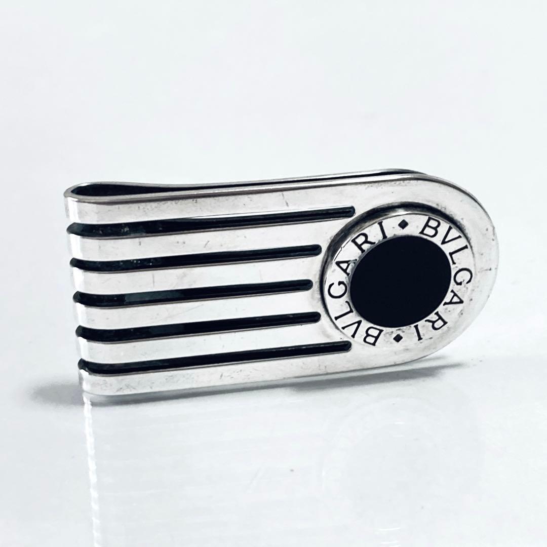 BVLGARI ブルガリ オニキス マネークリップ シルバー S259004