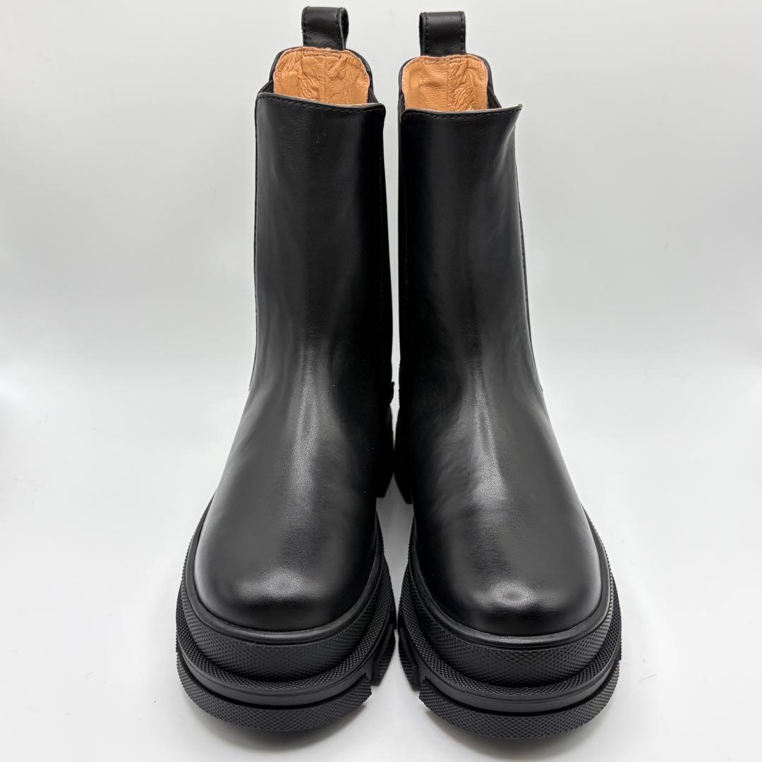 【新品未使用】ATELIER BRUGGE サイドゴアブーツ レザー 厚底 黒
