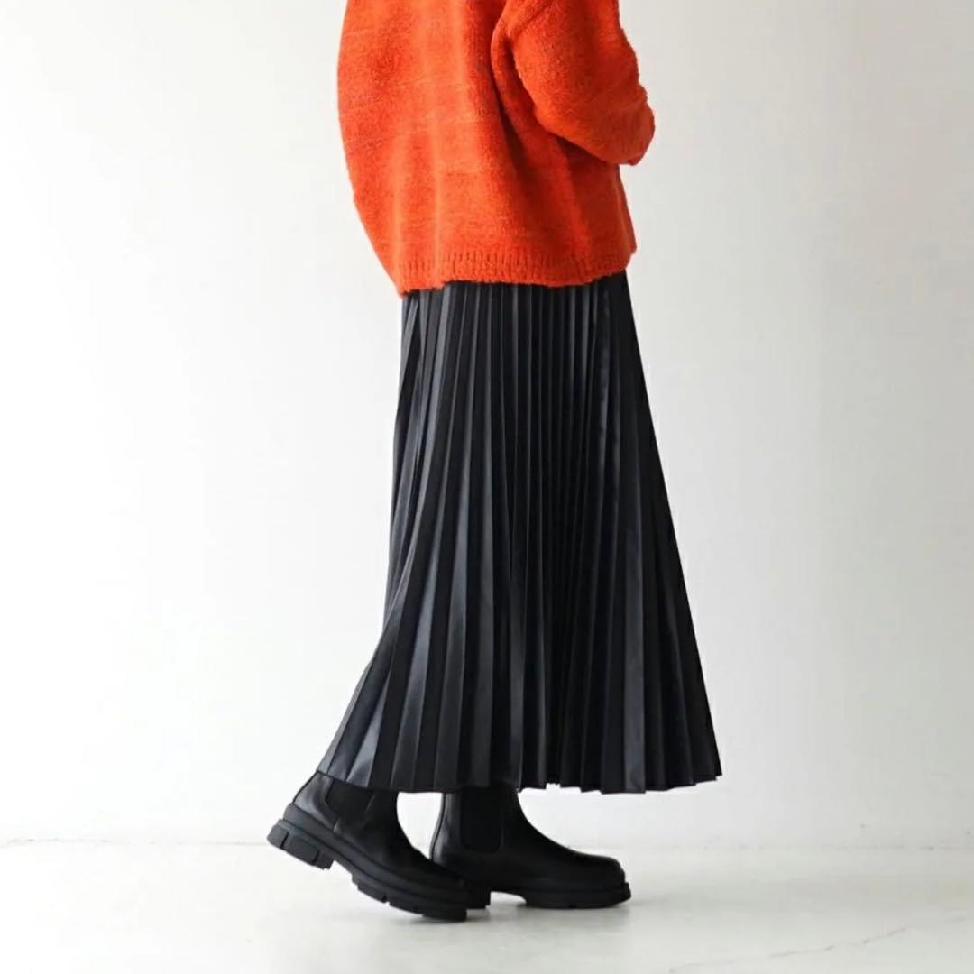 【新品未使用】ATELIER BRUGGE サイドゴアブーツ レザー 厚底 黒