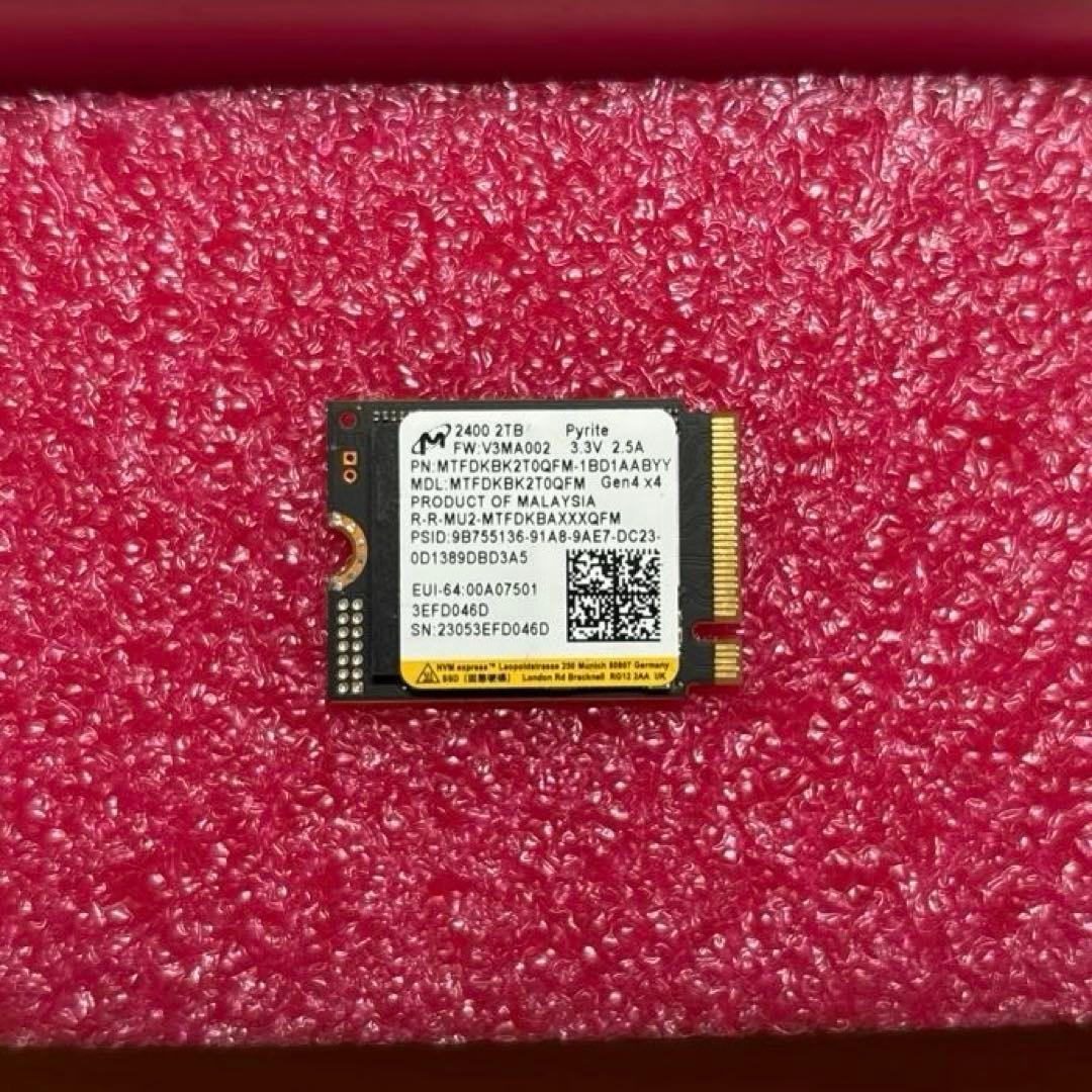 Micron 内蔵SSD 2400 M.2 2230 2TB NVMe