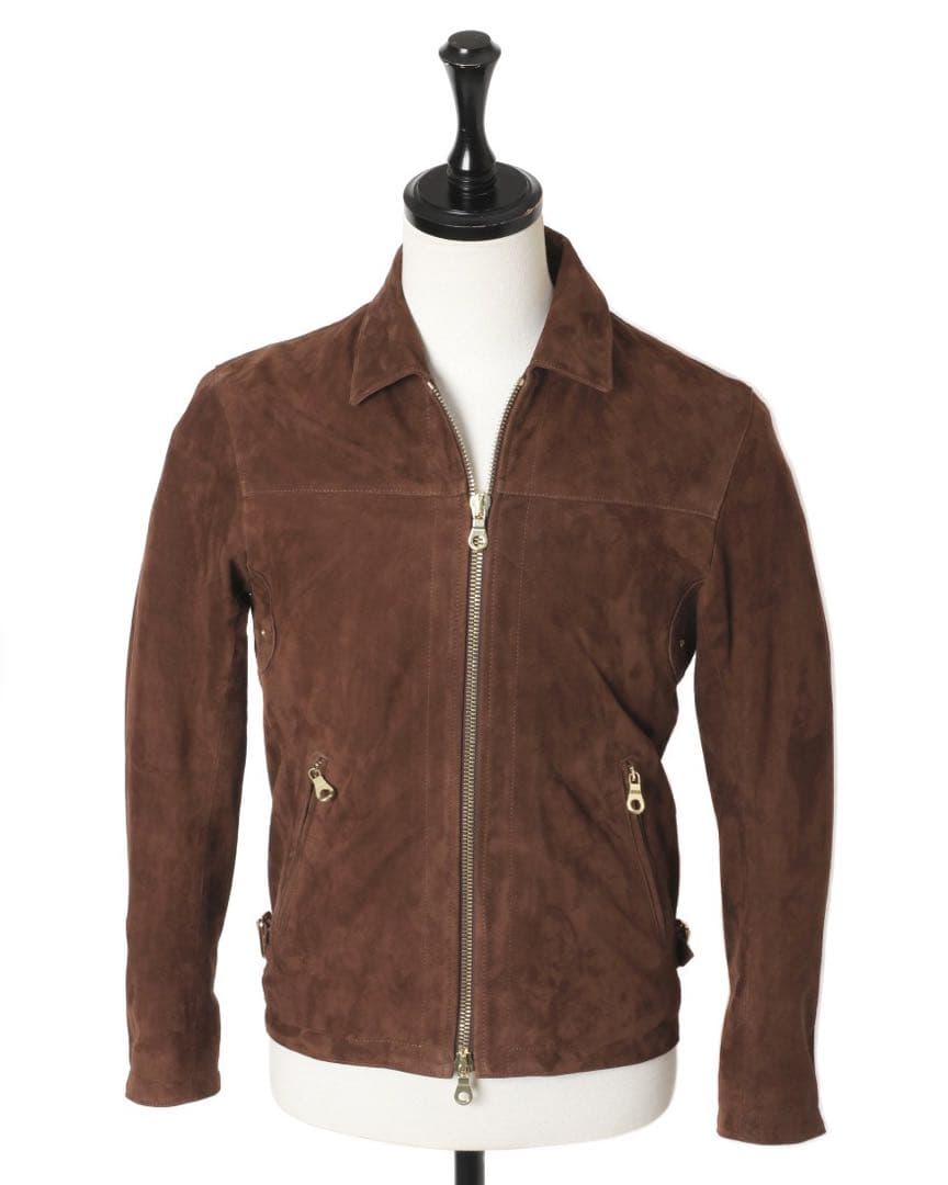 CINQUANTA スエード シングルライダース ブラウン 46