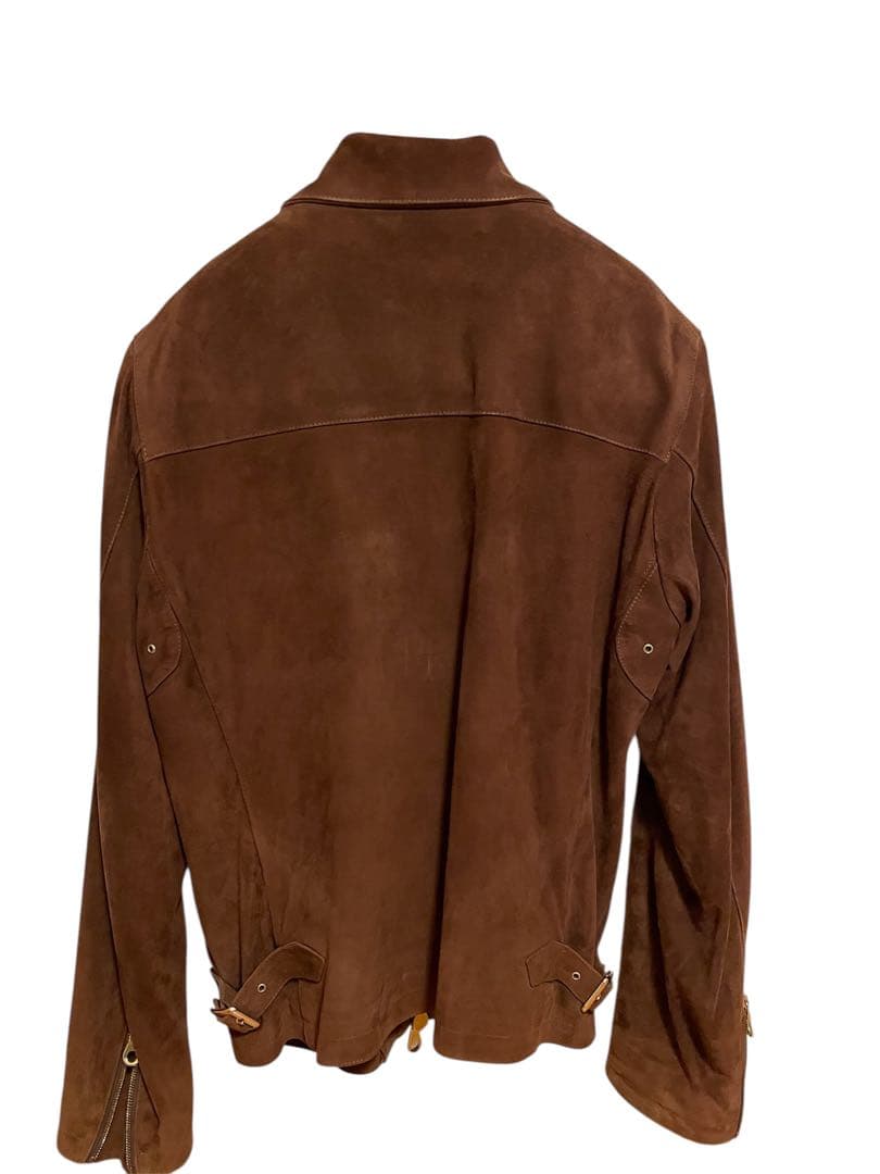 CINQUANTA スエード シングルライダース ブラウン 46