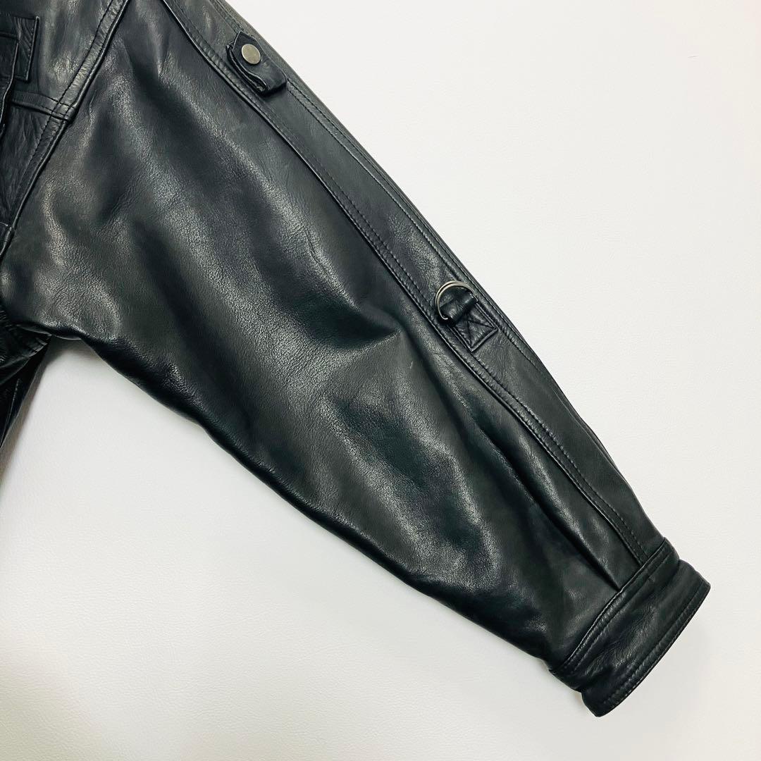 【希少サイズ】　Wind Armor ライダースジャケット　バイカー　牛革　光沢