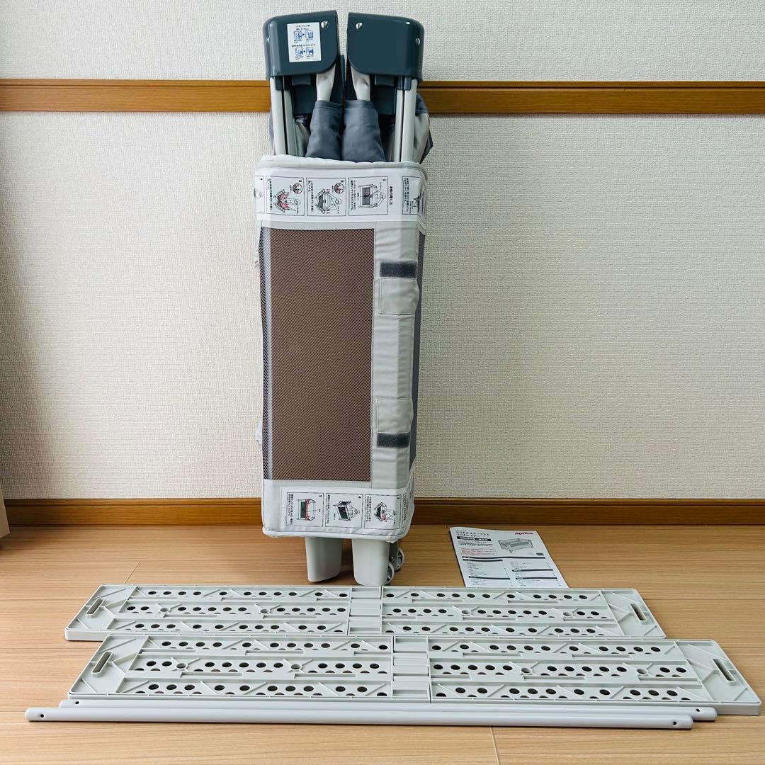 【良品】アップリカ ココネルエアーAB ベビーベッド グレーベアー Aprica