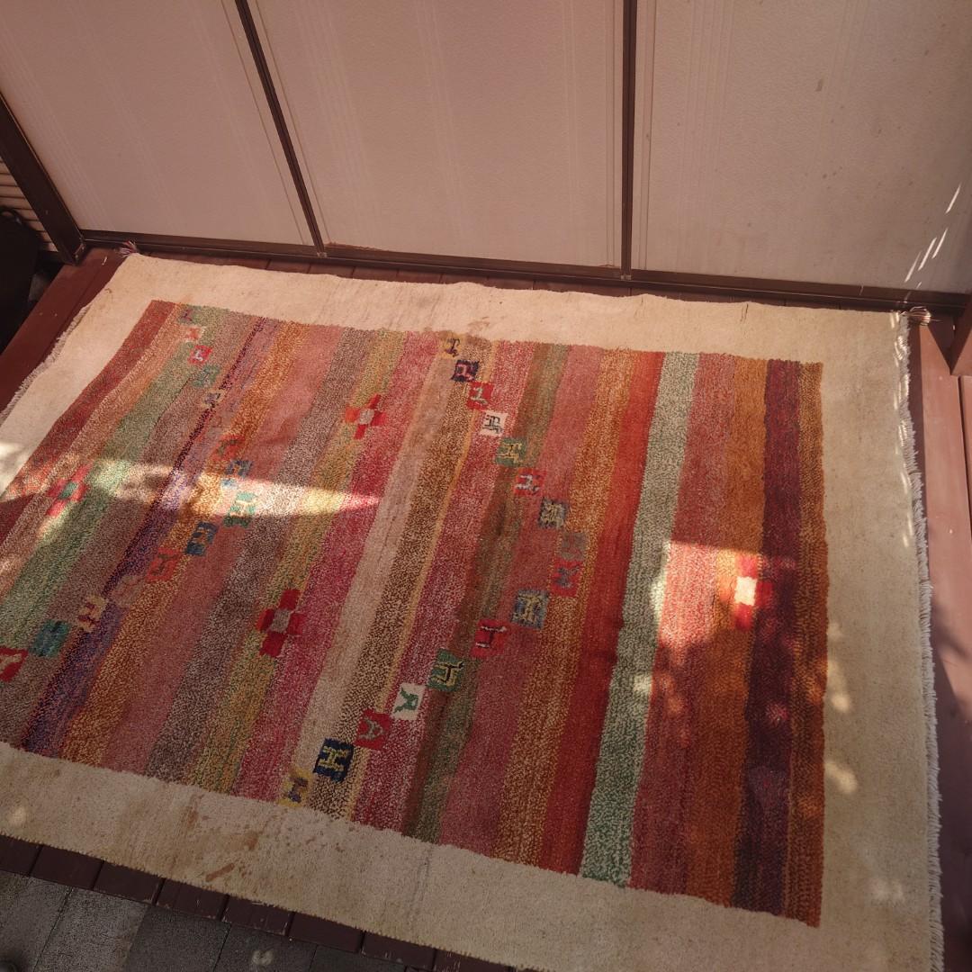 356　ギャッベ 絨毯　170×245㎝ 厚み約２㎝　ウール100％　ギャベ