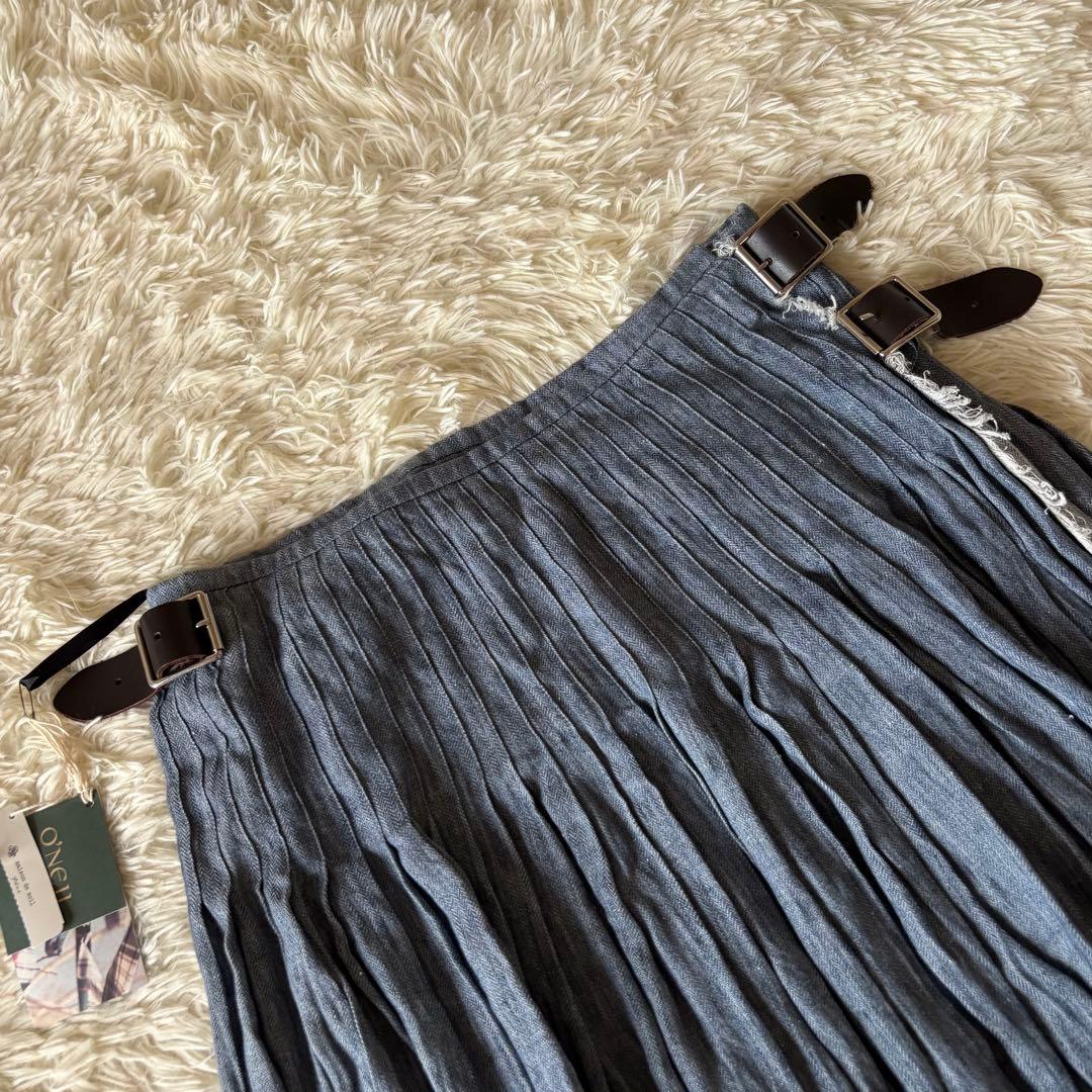 未使用タグ付✨ メゾンドソイル×オニールオブダブリン　巻スカート　麻100%