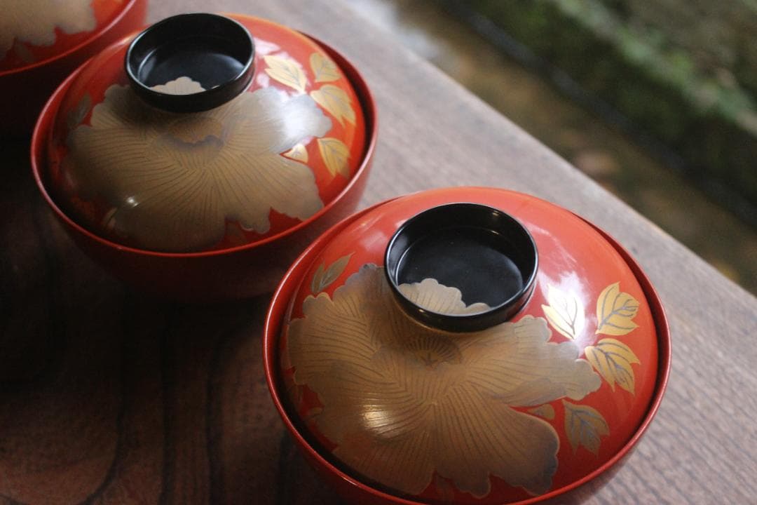 牡丹蒔絵椀5点セット！