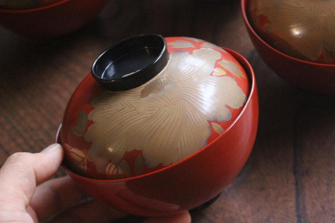 牡丹蒔絵椀5点セット！