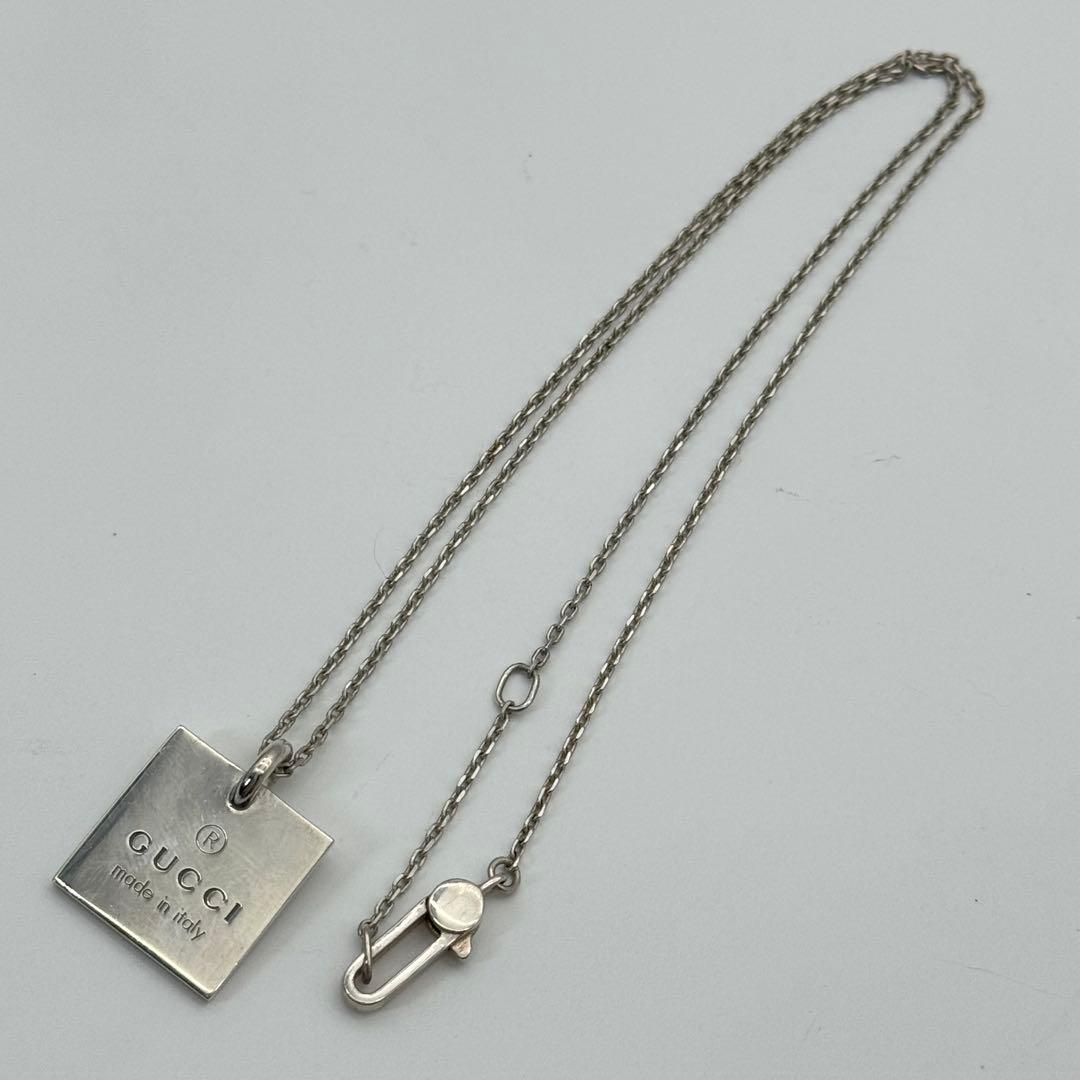 グッチ GUCCI プレートネックレス シルバー925 ユニセックス 美品