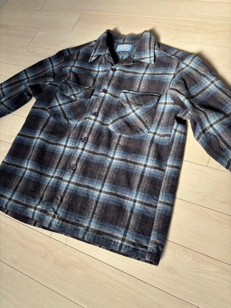 ね*こ様 300円スタート　ペンドルトン　ボードシャツ　高配色　ブラック　ブルー