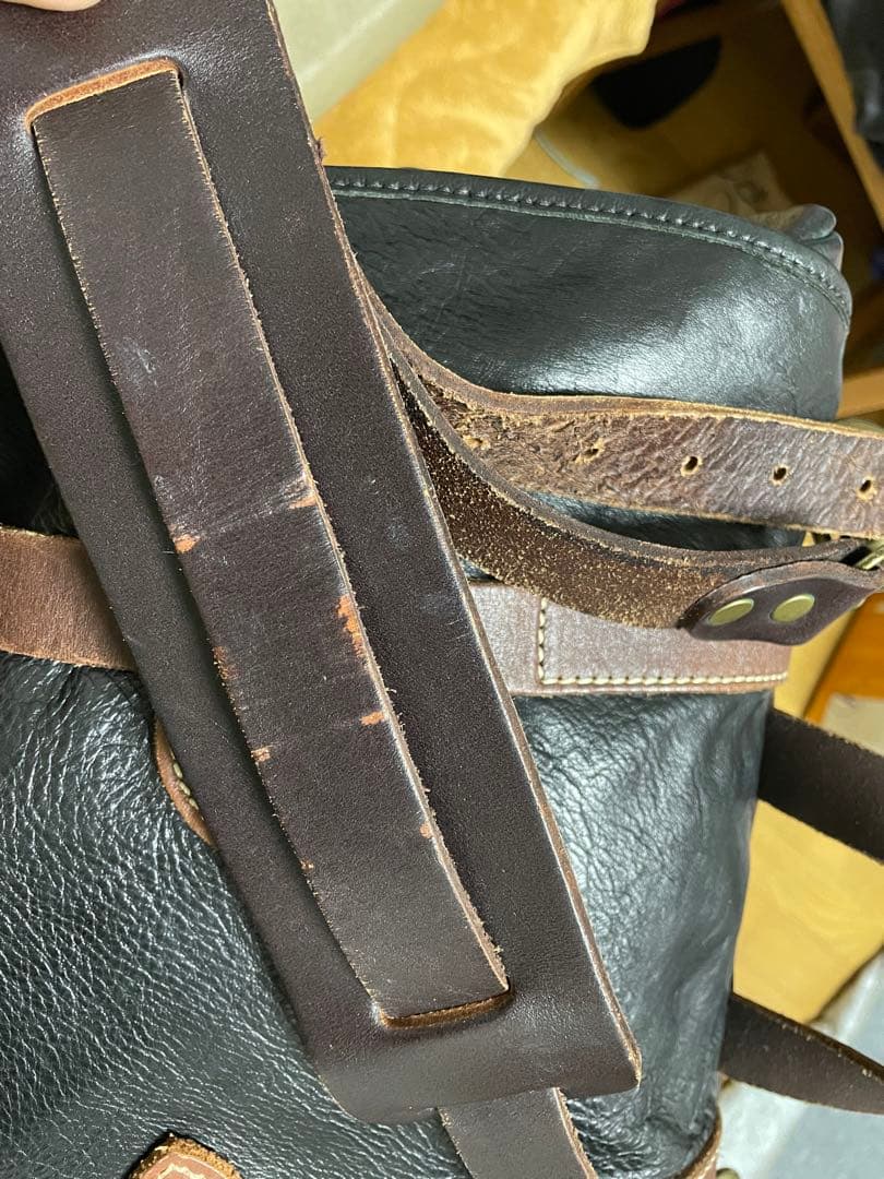 RRLレザー ヴィンテージメッセンジャーバッグ ブラック