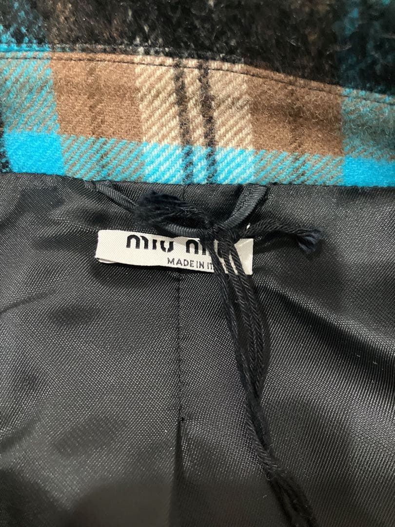 MIUMIU チェック ダッフルコート ウールコート 定価50万