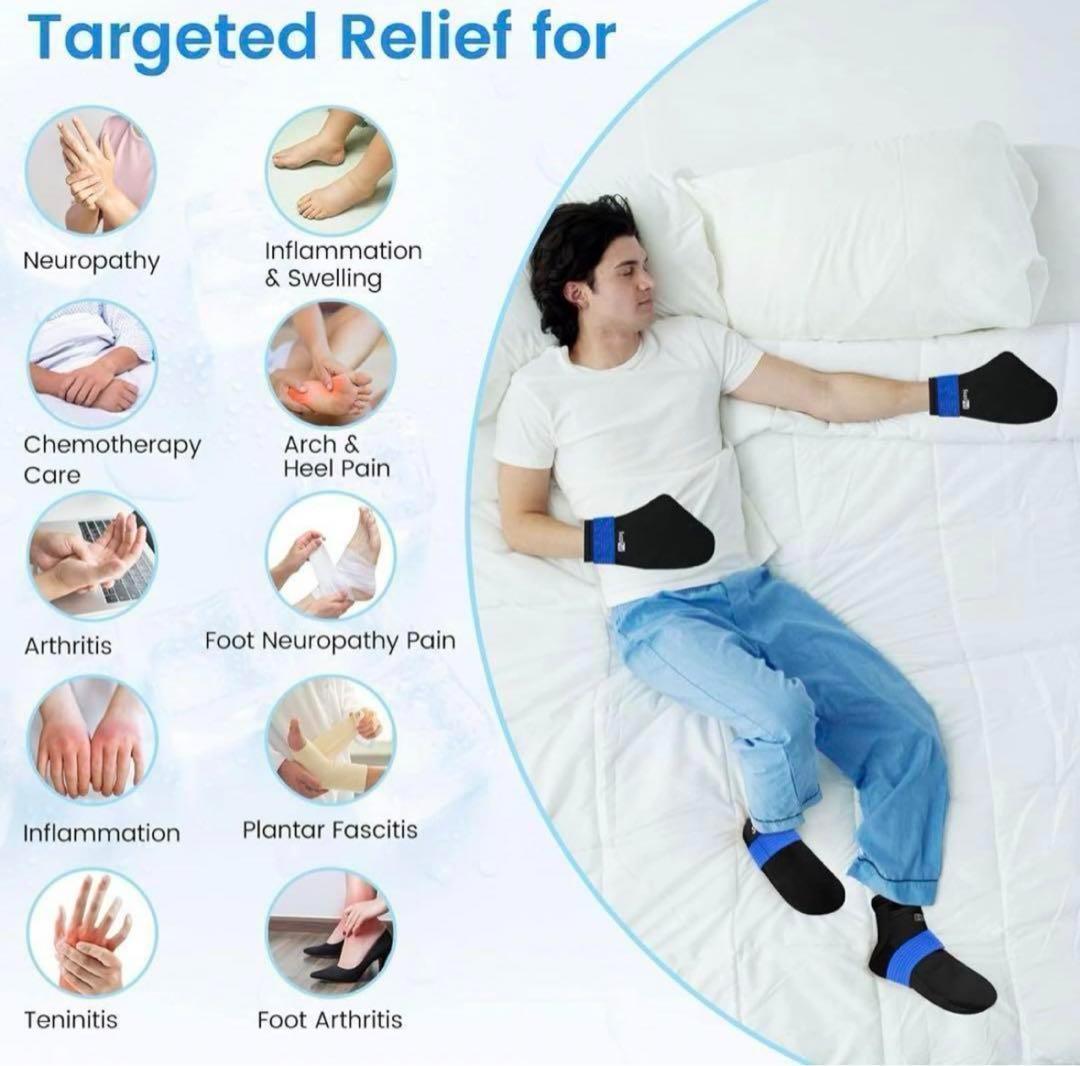 新品未使用　手足冷却セット フローズングローブフローズンソックス　抗がん剤　黒