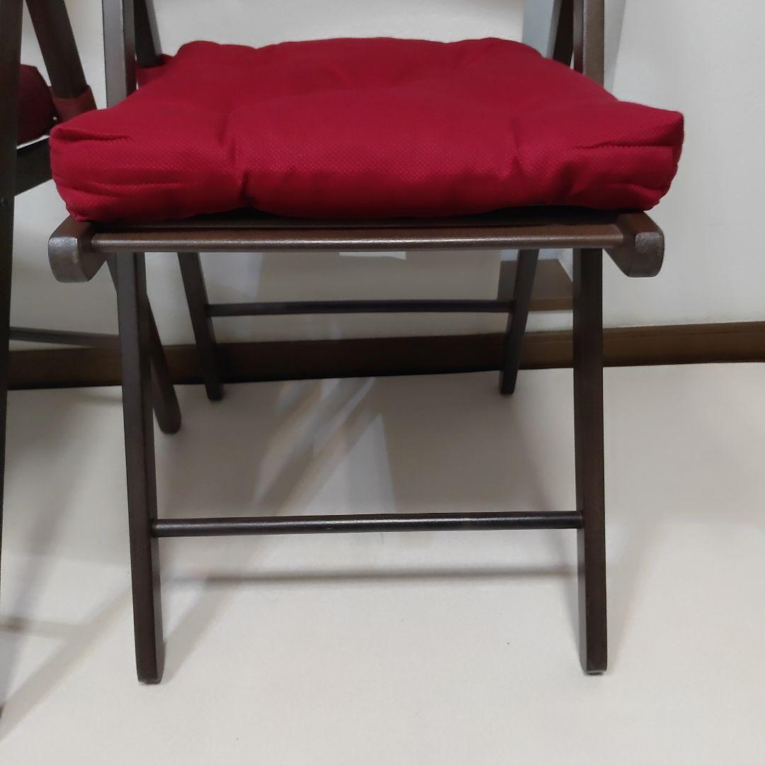 クッション付き　2脚　IKEA　TERJE　FRÖSVI　木製折りたたみチェア