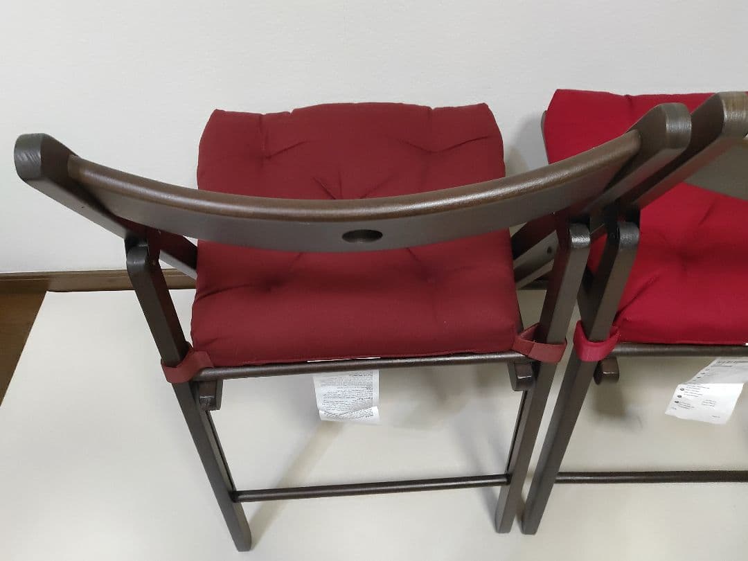 クッション付き　2脚　IKEA　TERJE　FRÖSVI　木製折りたたみチェア