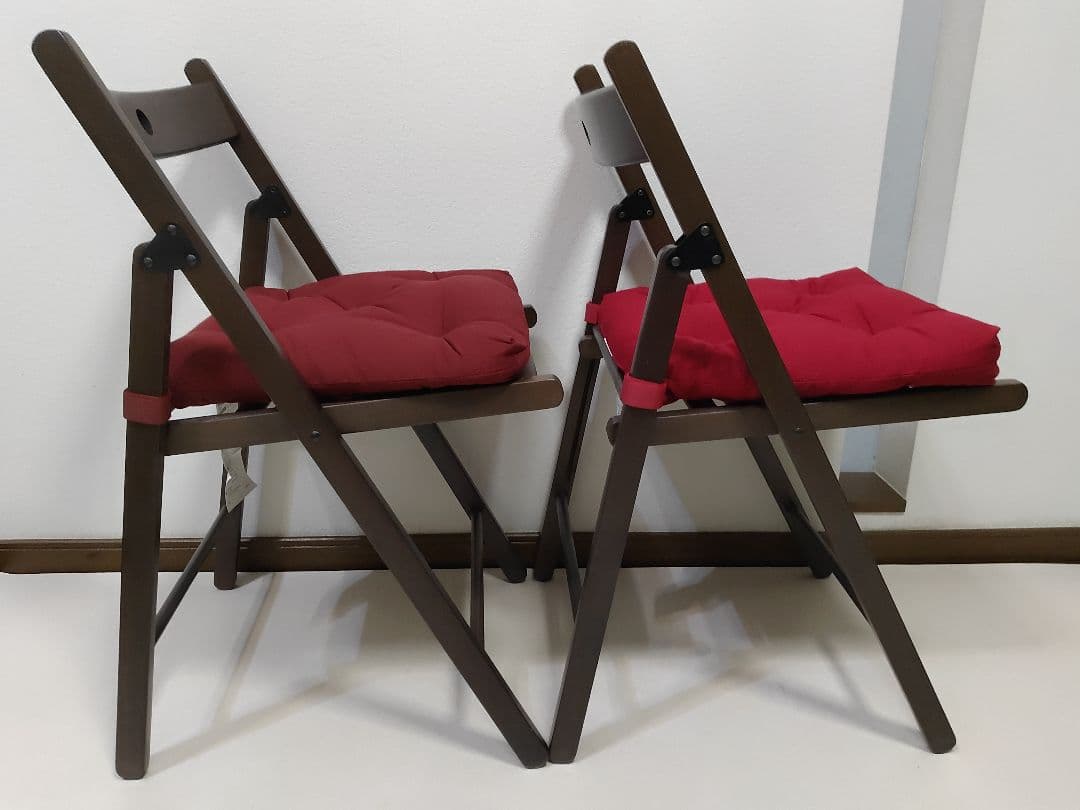 クッション付き　2脚　IKEA　TERJE　FRÖSVI　木製折りたたみチェア