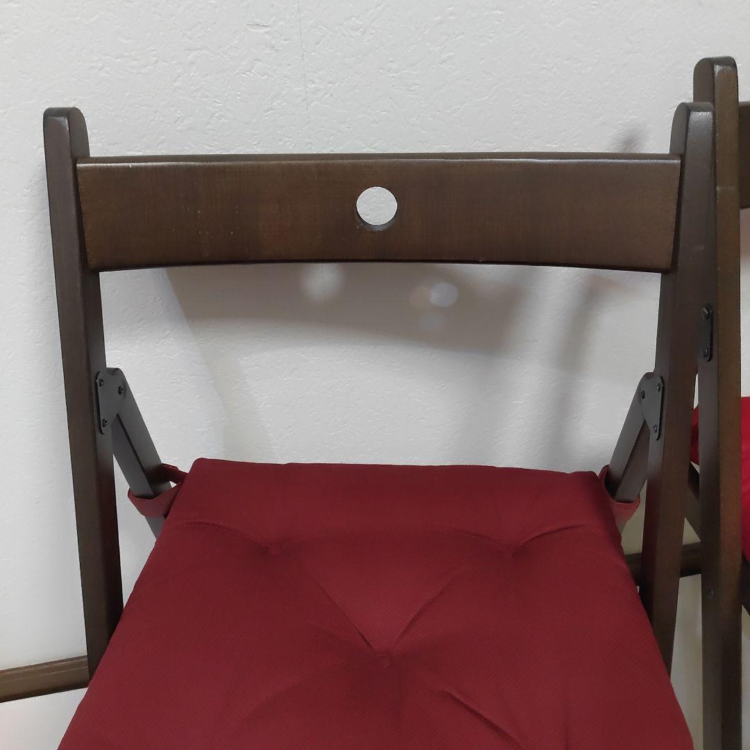 クッション付き　2脚　IKEA　TERJE　FRÖSVI　木製折りたたみチェア