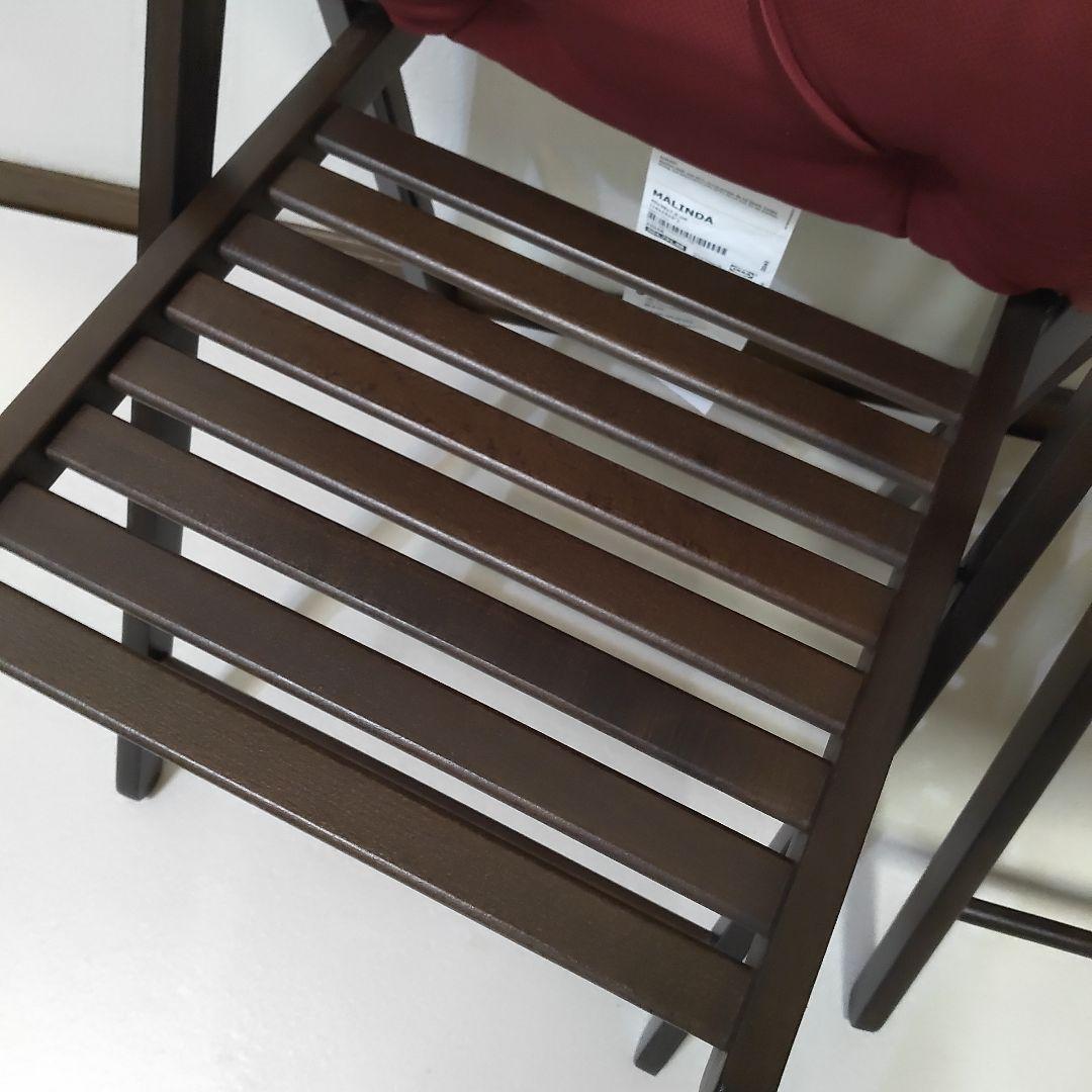 クッション付き　2脚　IKEA　TERJE　FRÖSVI　木製折りたたみチェア