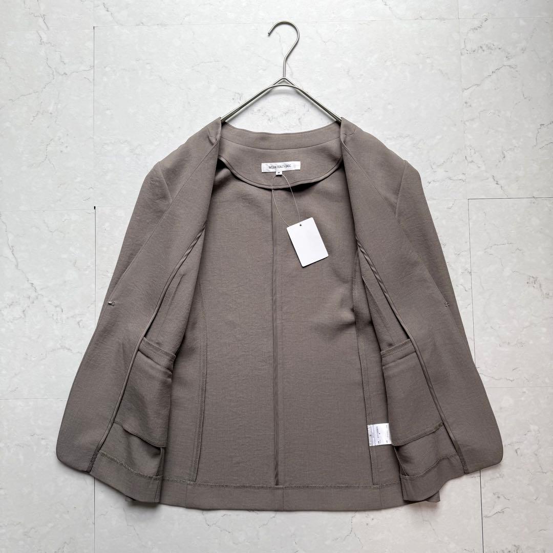 新品 ナチュラルビューティーベーシック スーツ セットアップ ノーカラー パンツ