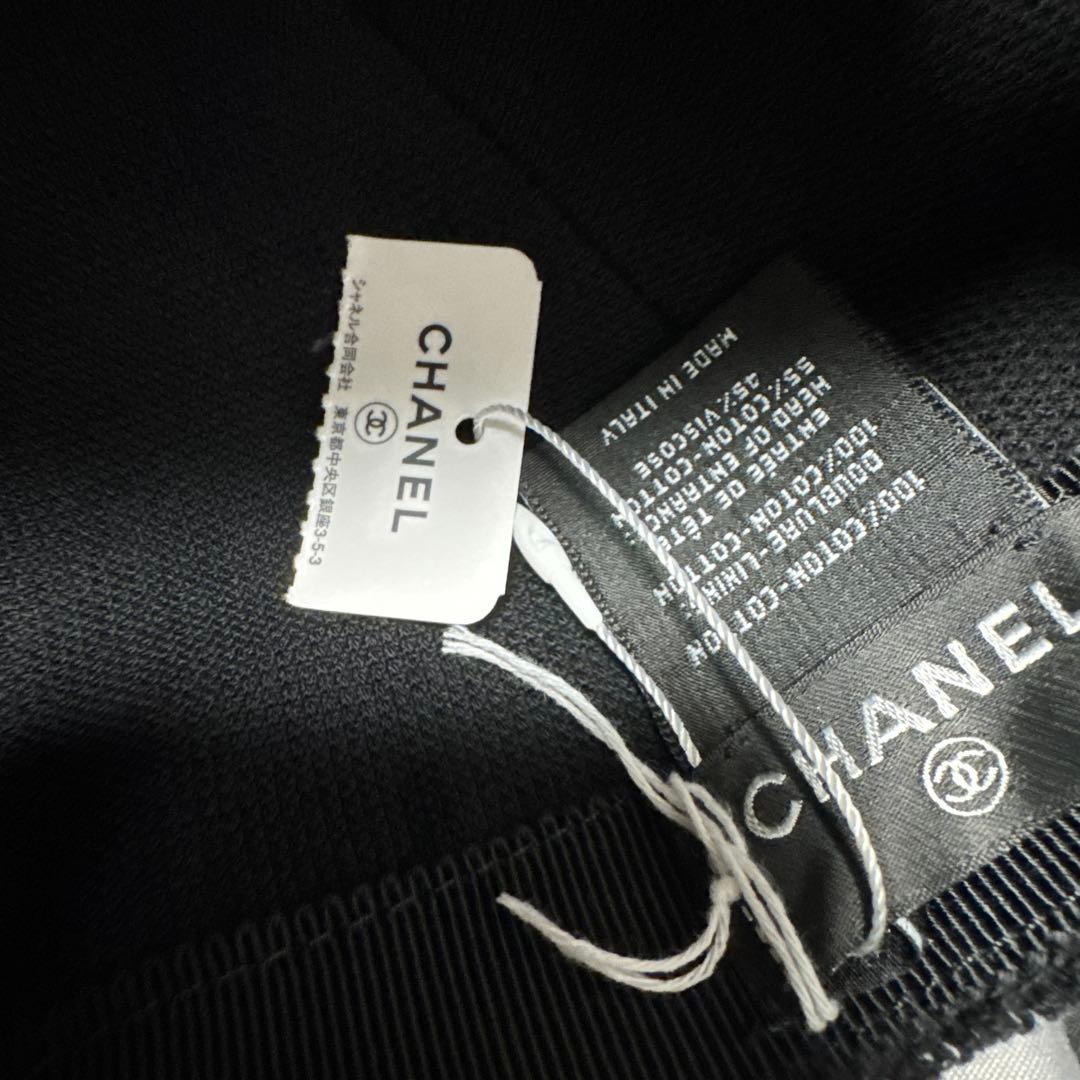 値下げ　新品タグ付き　シャネル　CHNEL キャップ　パイル地　黒