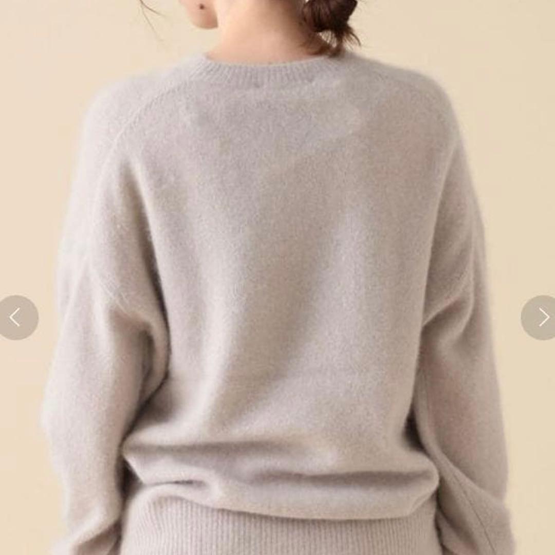 デミルクスビームス フラッフィ クルーネックニット ラクーン100 ベージュ F