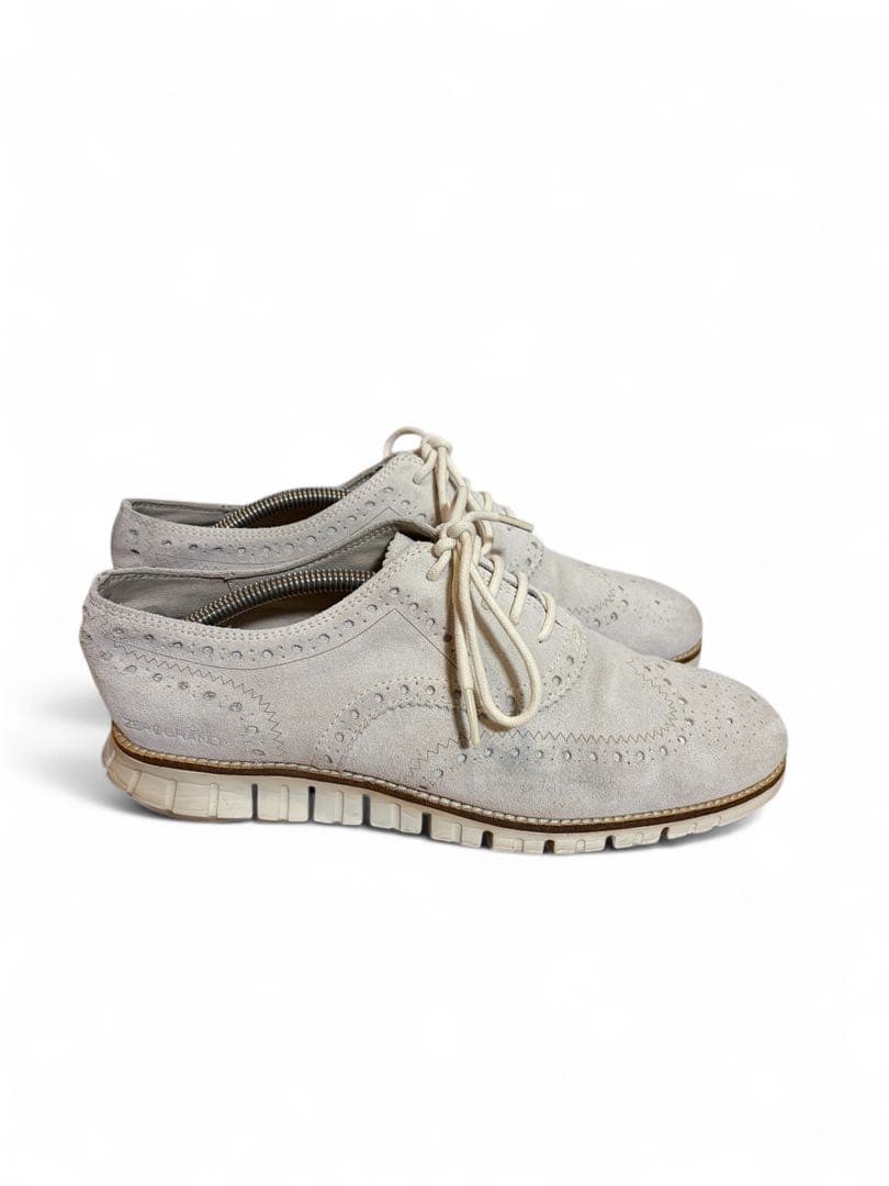COLE HAAN ゼログランド スエードオックスフォード ホワイト8 1/2