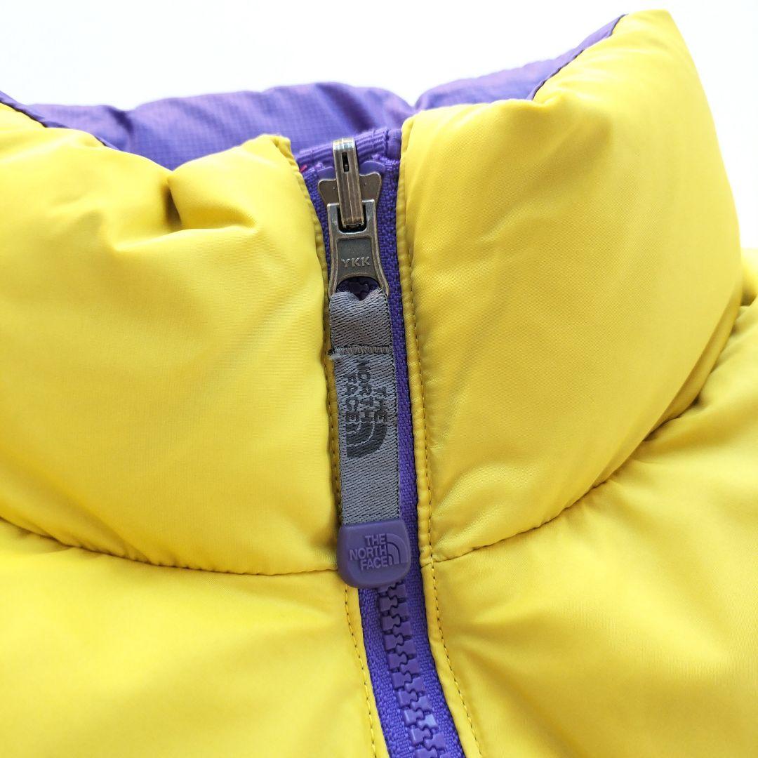 ノースフェイス ヌプシ ダウンベスト 700フィル パープル イエロー【Ｍ】