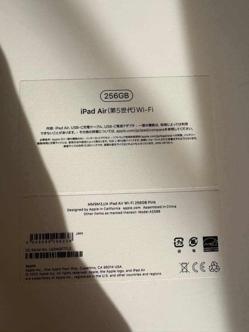 Apple iPad Air シルバー 本体