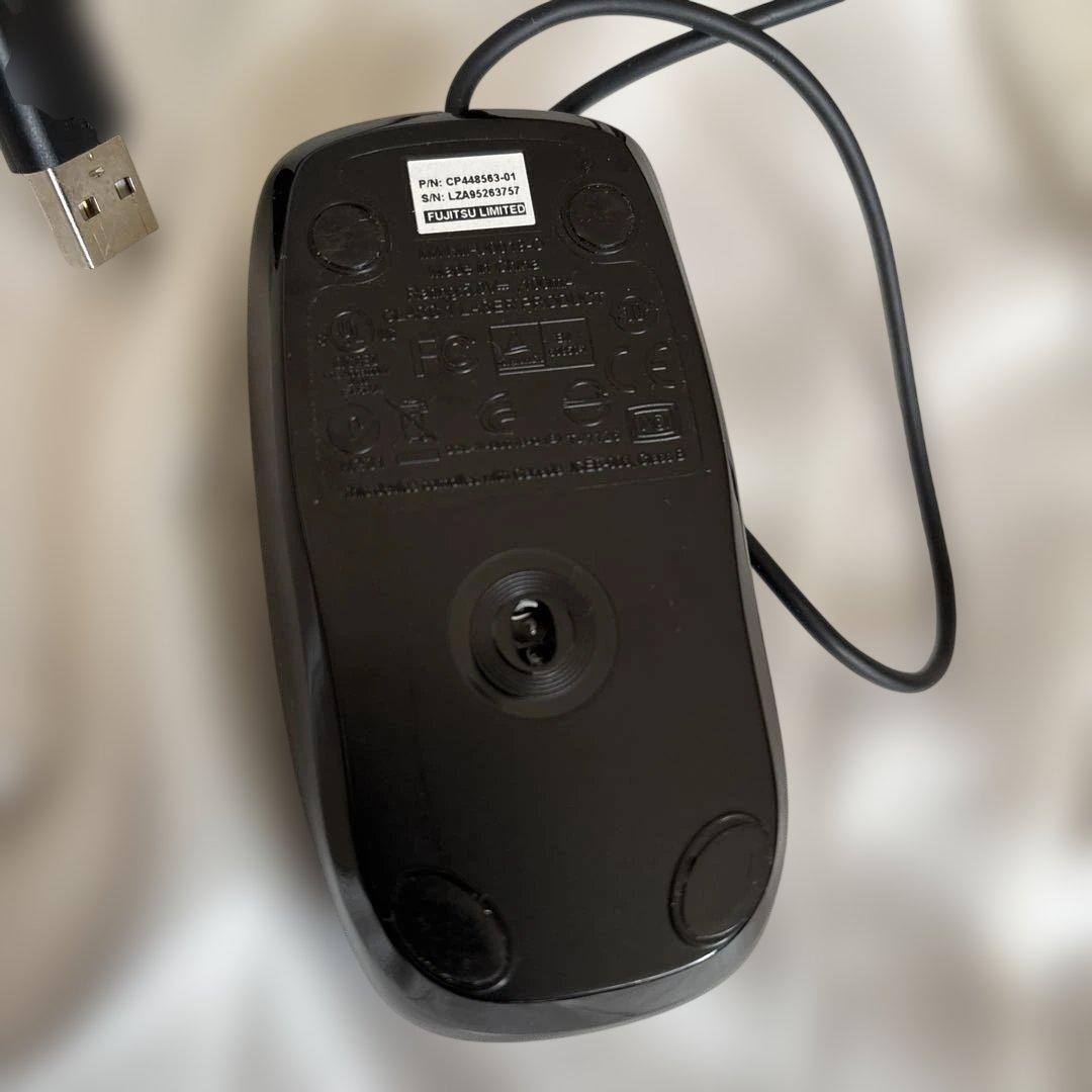 【確認用】富士通 FUJITSU 有線光学式マウス ブラック