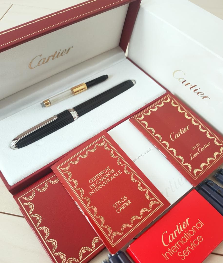 極美品　ルイ　カルティエ　18K　万年筆　プラチナフィニッシュ　ST170039