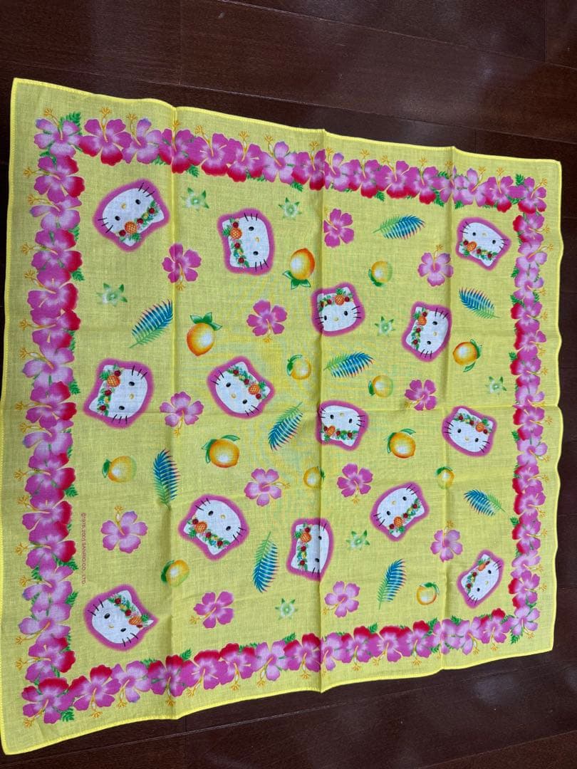 美品　キティ　トロピカル　レトロ　ハンカチ