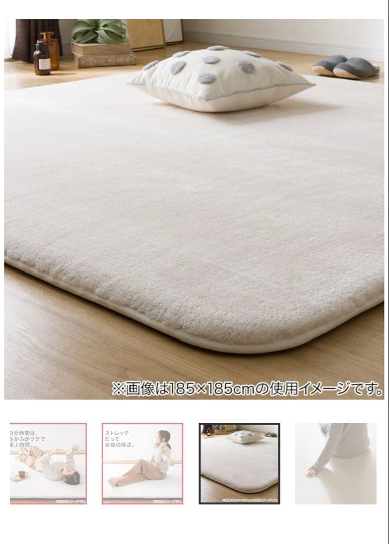 ニトリ 200×240 極厚マット カーペット ラグ Nウォーム