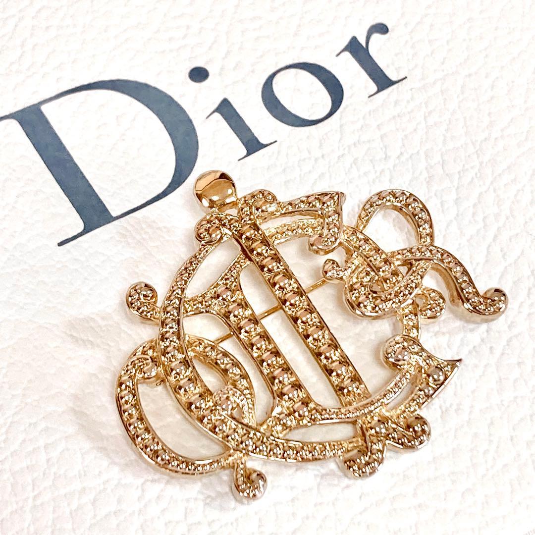 希少！美品 ディオール ブローチ 旧エンブレム ヴィンテージ ゴールド 大きい