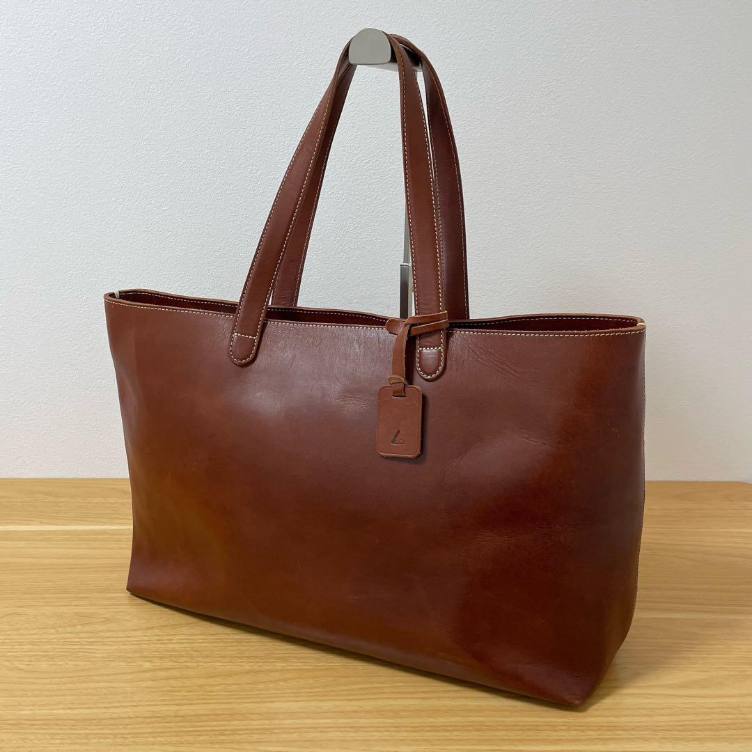 土屋鞄　ディアリオ　ラージトート　バッグ　レザー　ブラウン