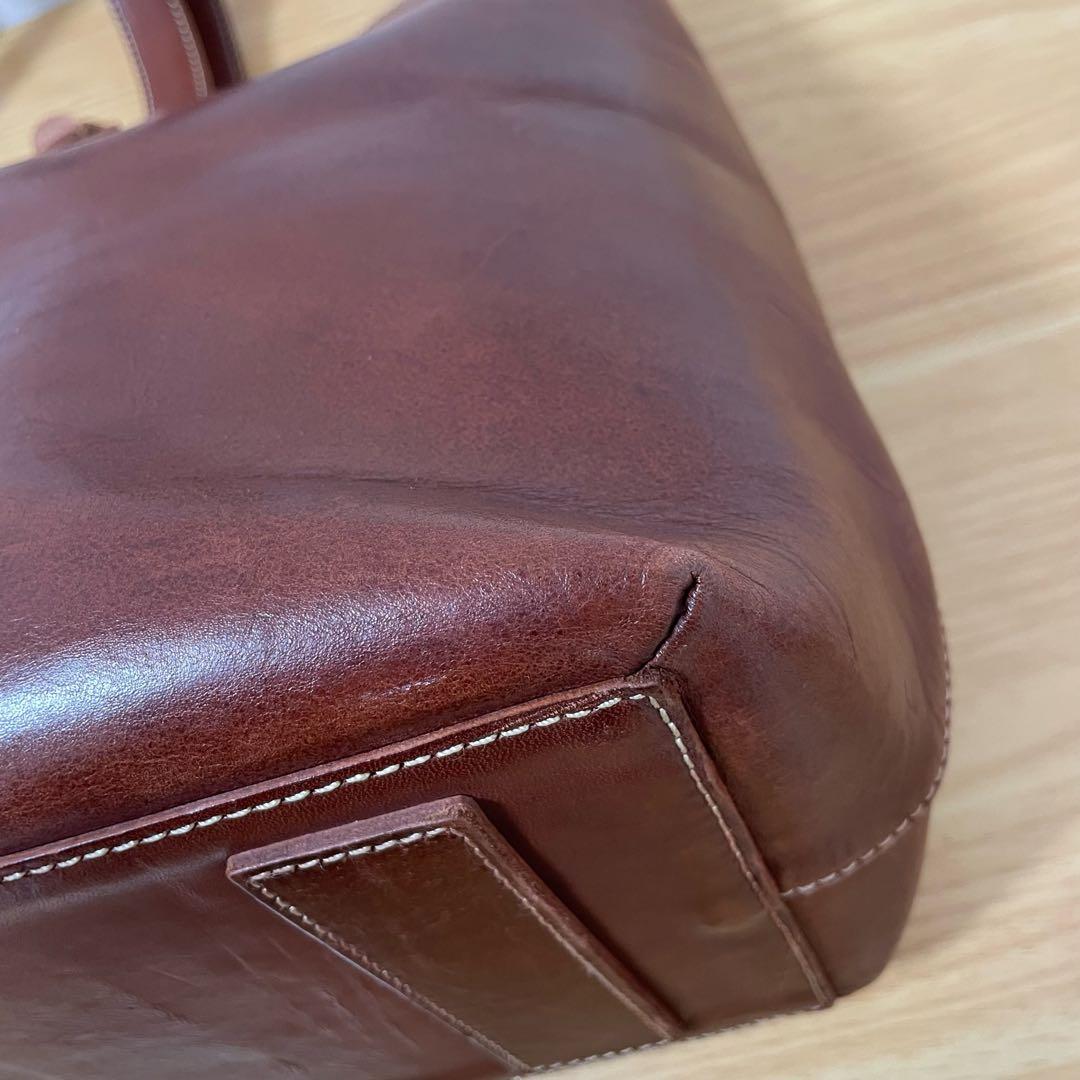 土屋鞄　ディアリオ　ラージトート　バッグ　レザー　ブラウン